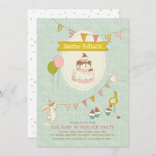 Convites Páscoa Potluck Funt