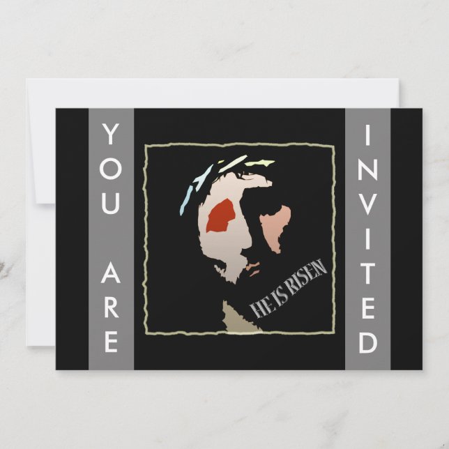 Convites Páscoa Religiosa Jesus Bíblia Versa Citação Aument (Frente)