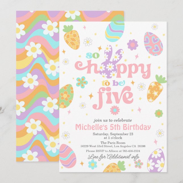 Convites Páscoa Tão Esperto De Ser Cinco Anos (Frente/Verso)