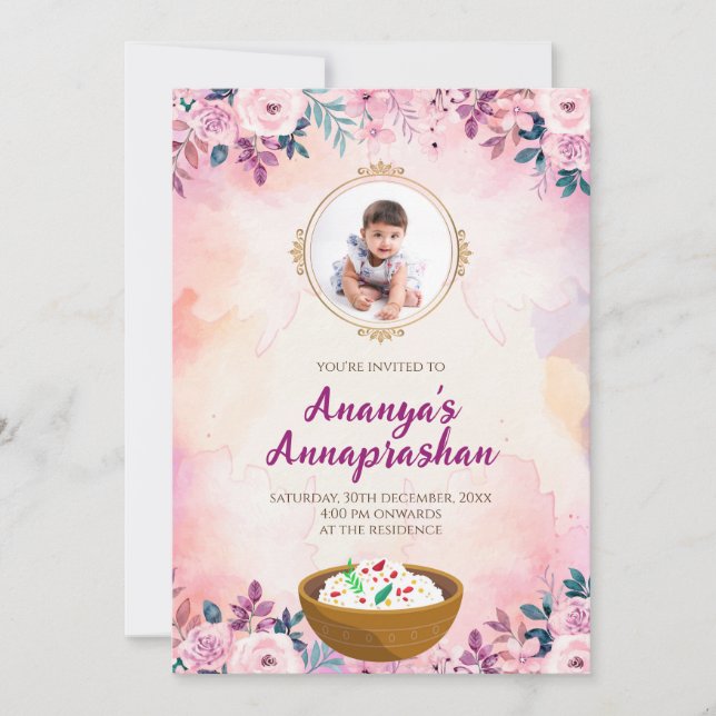 Convites Pasni convida a Primeira Cerimônia de Alimentação  (Frente)