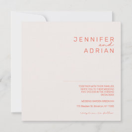 Convites Passado Elegante Pastel Mínimo Branco e Vermelho 