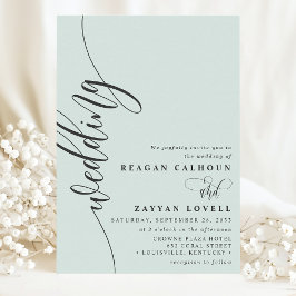 Convites Passado Elegante Script Caligrafia Casamento Tom d