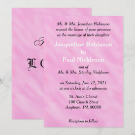 Convites Passado Romântico Rosa Pastel Aquarela Casamento