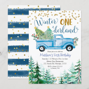Convites Passageiro de Natal Azul em Onederland