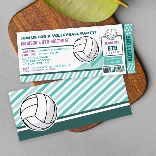 Convites Passagem de Aniversário do Bilhete de Voleibol de  (Criador carregado)
