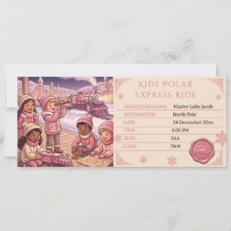Convites Passagem de Bilhete de Criança do Expresso Polar R