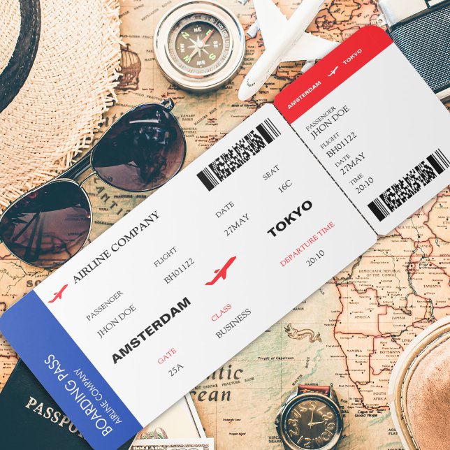 Convites Passagem de Embarque de Bilhete de Avião Clássico (Fake Airline Ticket Boarding Pass Classic Invitation)