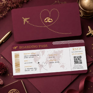Convites Passagem de Embarque de Destino Bilhete de Avião C
