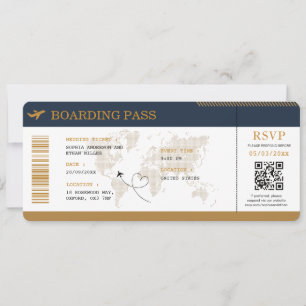 Convites Passagem de Embarque de Destino Casamento Bilhete