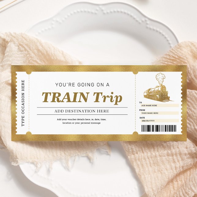 Convites Passagem de Embarque do Passagem de Trem de Ouro P (Criador carregado)