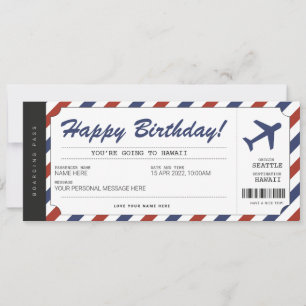 Convites Passagem de Embarque para Aniversário Surpresa Avi