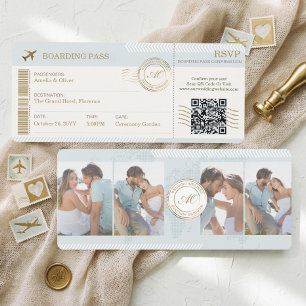 Convites Passagem de Embarque para Destino Foto de Casament