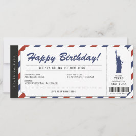 Convites Passagem de embarque para surpresa de viagem de No