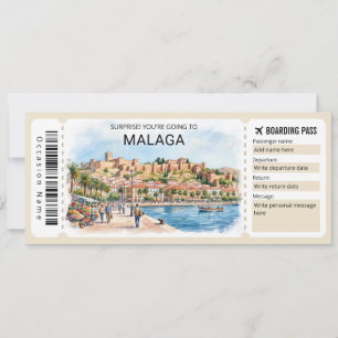 Convites Passagem de Embarque para Viagem a Málaga Espanha