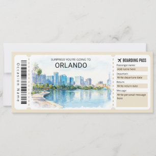 Convites Passagem de Embarque para Viagem a Orlando
