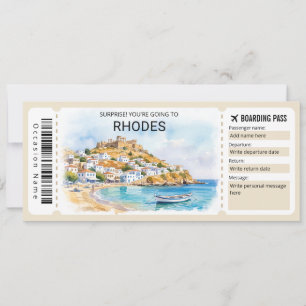 Convites Passagem de Embarque para Viagem a Rodes