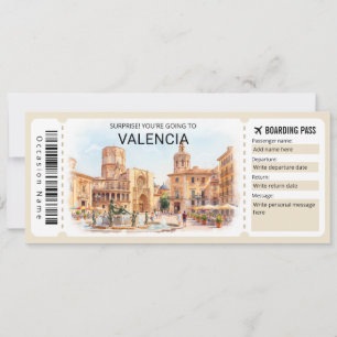 Convites Passagem de Embarque para Viagem a Valência Espanh