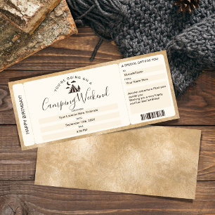 Convites Passagem de Embarque Surpresa Bilhete de Acampamen