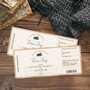 Convites Passagem de Embarque Surpresa Bilhete Trem Viagem