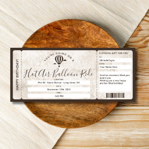 Convites Passagem de Embarque Surpresa Passeio de Balão de 