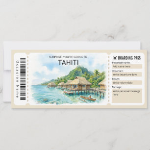 Convites Passagem de Embarque Tahiti Trip Boarding Pass Tic