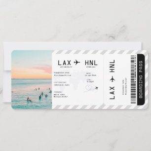 Convites Passagem de Plano de Viagem Surpresa Passagem de E