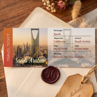 Convites Passagem Surpresa Viagem Arábia Saudita
