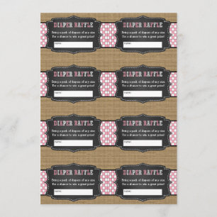 Convites Passagens de rifa para fralda Pink Q Baby, churras