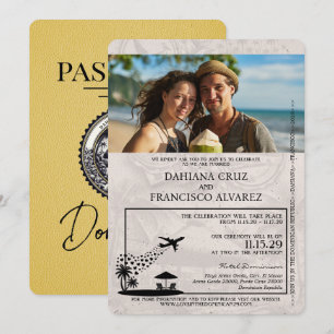 Convites Passaporte Amarelo Casamento República Dominicana