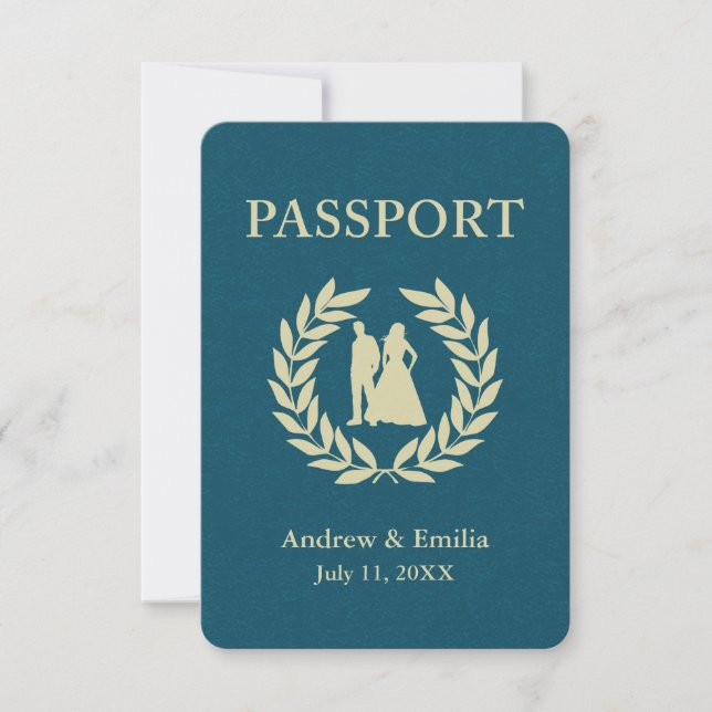 Convites passaporte de casamento (Frente)