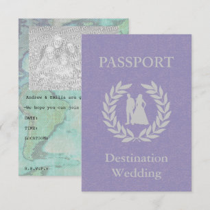 Convites passaporte de casamento de destino