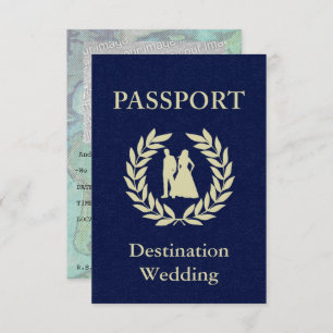 Convites passaporte de casamento de destino