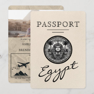 Convites Passaporte de Casamento do Egito de Marfim
