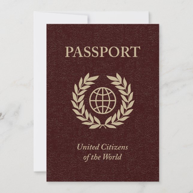 Convites passaporte marrom (Frente)
