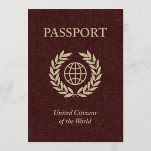 Convites passaporte marrom