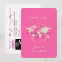 Passaporte para Chá de Bebê de Aventura do Mapa Ro