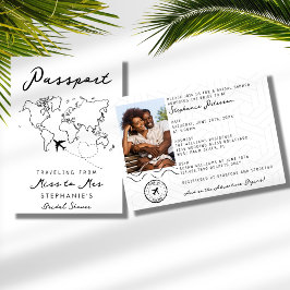 Convites Passaporte Viajando Senhorita para o Chá de panela