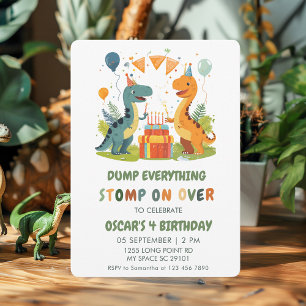 Convites Passar No Dia De Aniversário Do Dinossauro