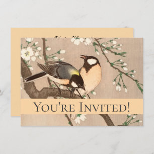 Convites Pássaro asiático japonês (Chickadebird)