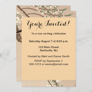 Convites Pássaro asiático japonês (Chickadebird)