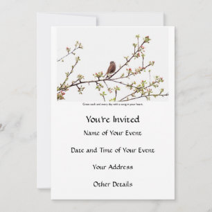 Convites Pássaro cantando uma canção feliz