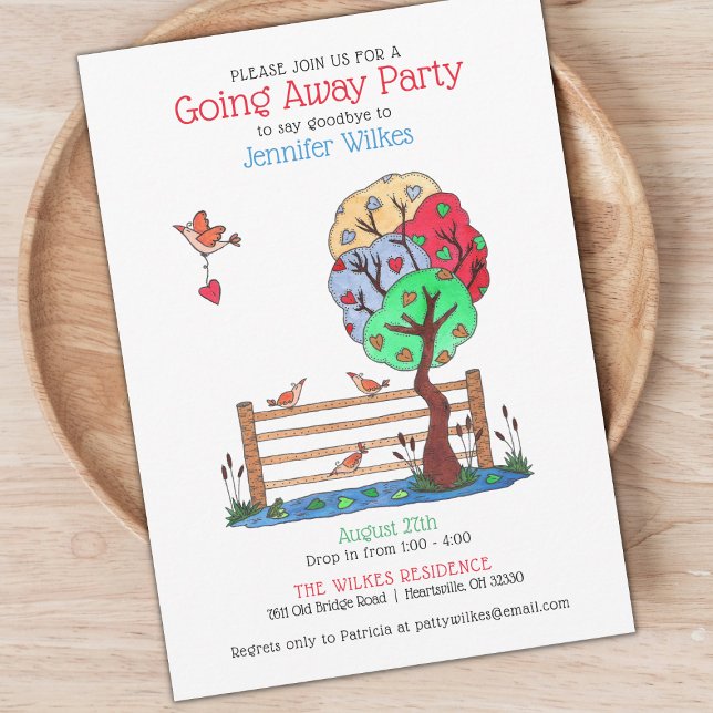 Convites Pássaro com Árvore do Coração Saindo (Criador carregado)