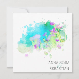 Convites *~* Pássaro Cosmos Floral AR12 QR FOTO RSVP Casam