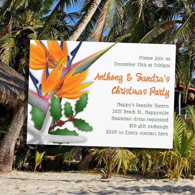 Convites Pássaro das Flores do Paraíso do Natal Tropical (Criador carregado)