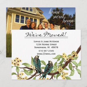 Convites Pássaro do Amor Vintage Sua Foto no Verso Nós nos 