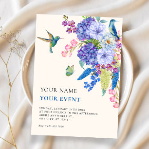 Convites Pássaro floral estético elegante 