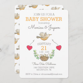 Convites Pássaro Mama Mais Doce Voando Sobre Chá de fraldas