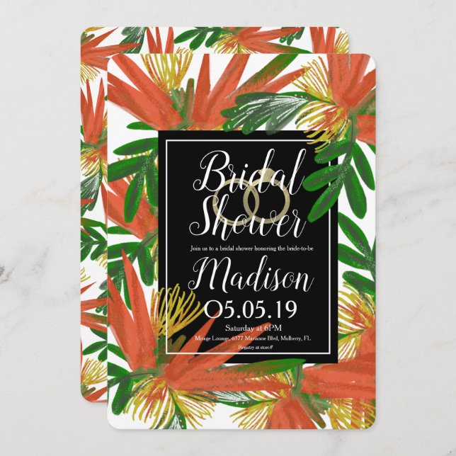 Convites Pássaro sofisticado do Anel do Paraíso (Frente/Verso)