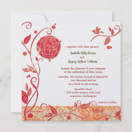 Convites Pássaro Tema Refinado Boho Casamento