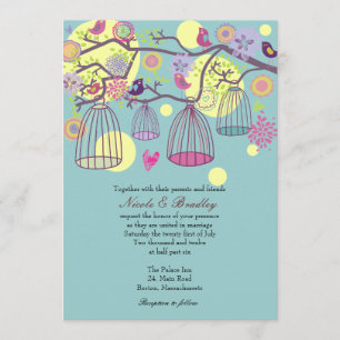 Convites Pássaros Adoram Pássaros Convocando Casamento